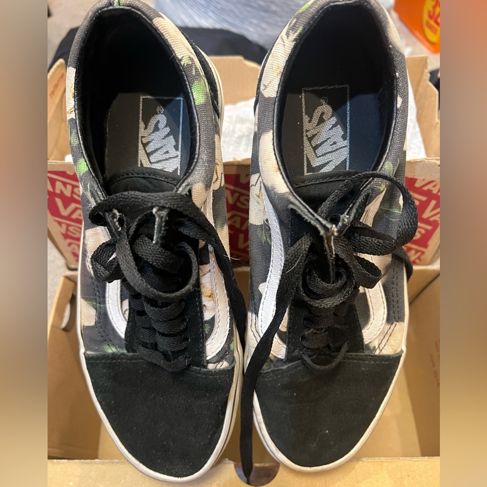 Vans Old Skool Romantic Floral Black Tr White  Skate Shoes